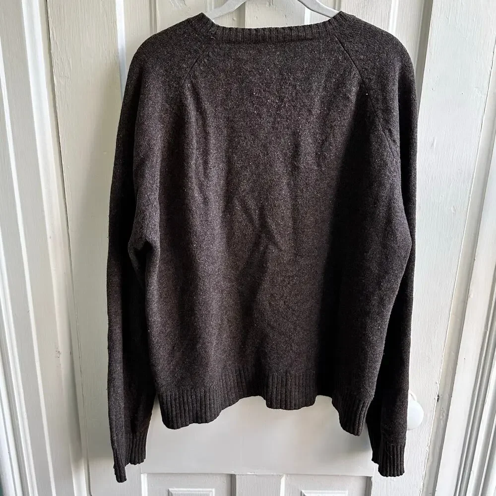 J.Crew Lambswool Crewneck Sweater Brown Men’s Size Large Classic Knit